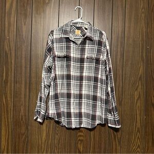 Timberland Black and White Plaid Button Down Shirt